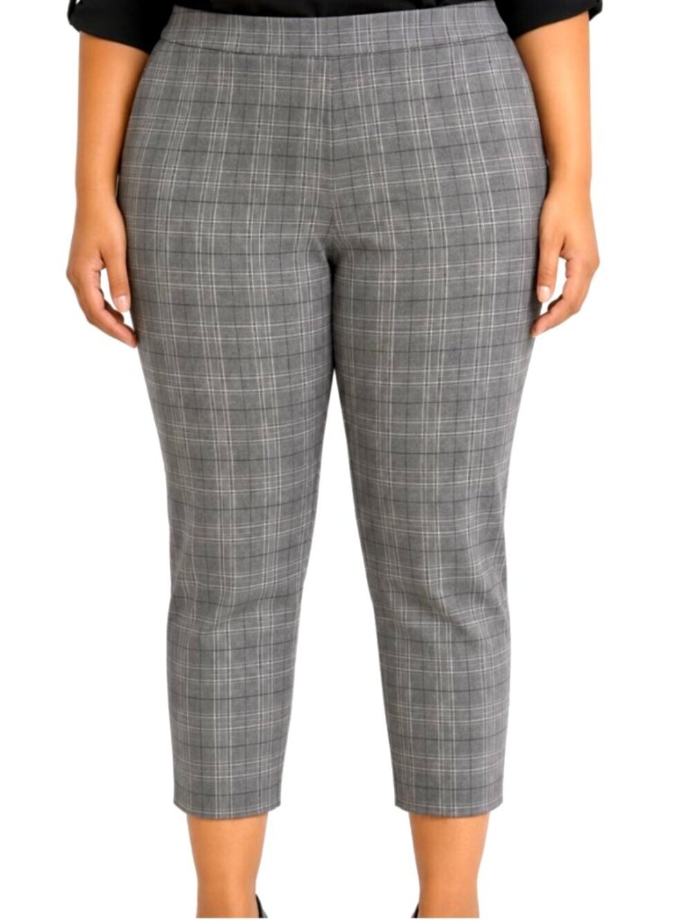 Simply Vera Vera Wang Gray Plaid Capri Pants Size: XXL